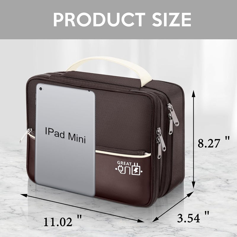 CILLA Electronic Organizer Travel Case, Travel Cord Organizer Case Portable Waterproof Cable Organizer Bag for Charger, Cord, USB, Power Bank, Earphone - Image 2
